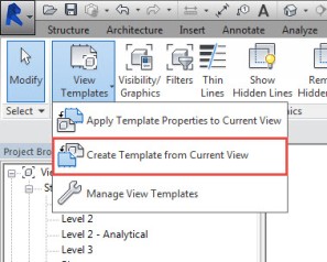 Create Template from Current View Icon