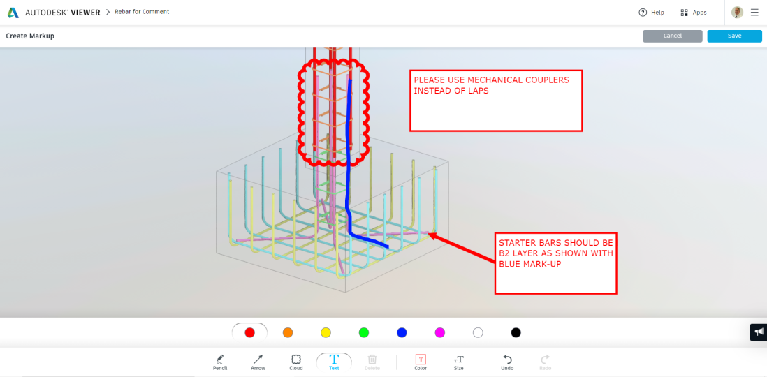Autodesk Viewer - Markup and Comments Revit 2021.1